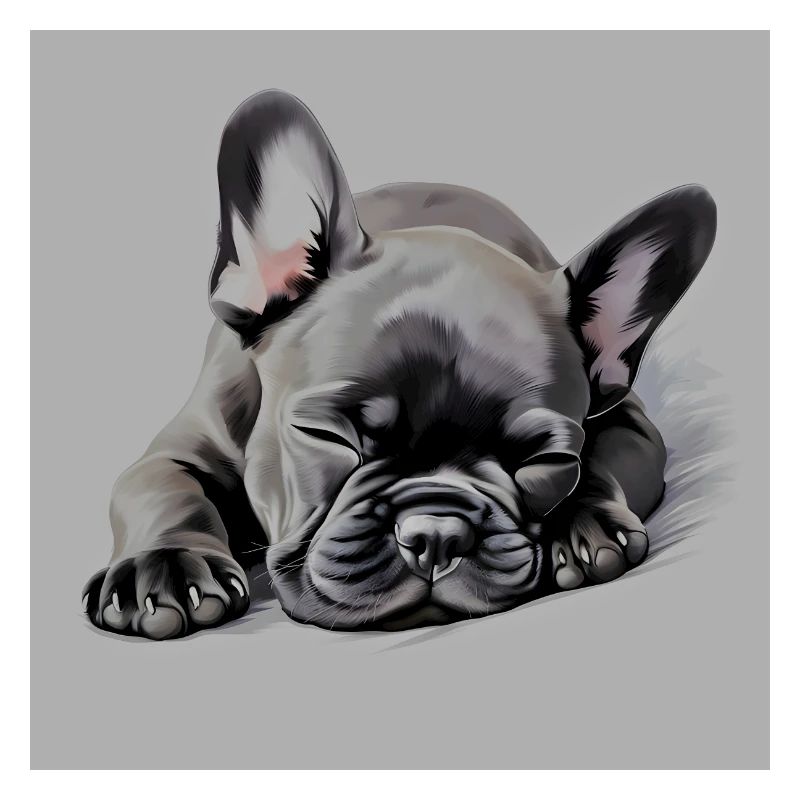 Chiot bouledogue français noir