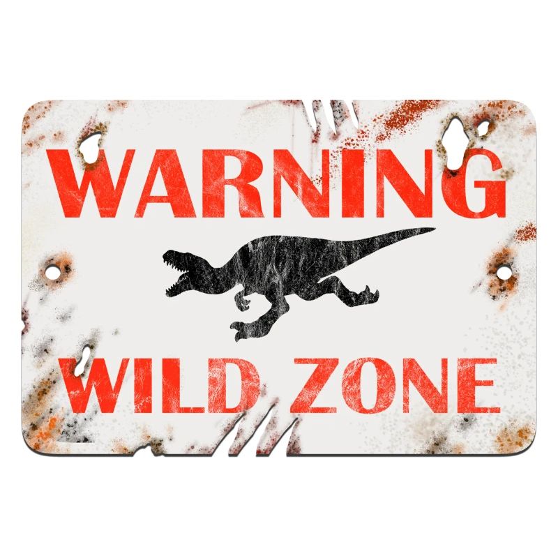 Schild Design - WARNING. WILD ZONE.