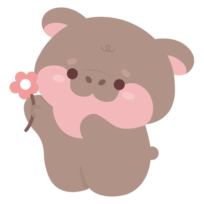 Romantic Moo Deng Hippo