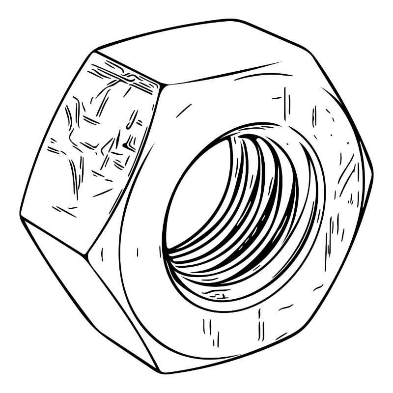 Screw nut with scratched surface