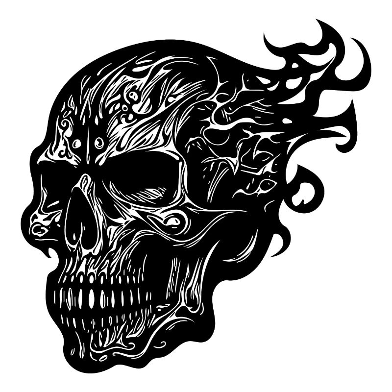 Burning Tattoo Fire Skull