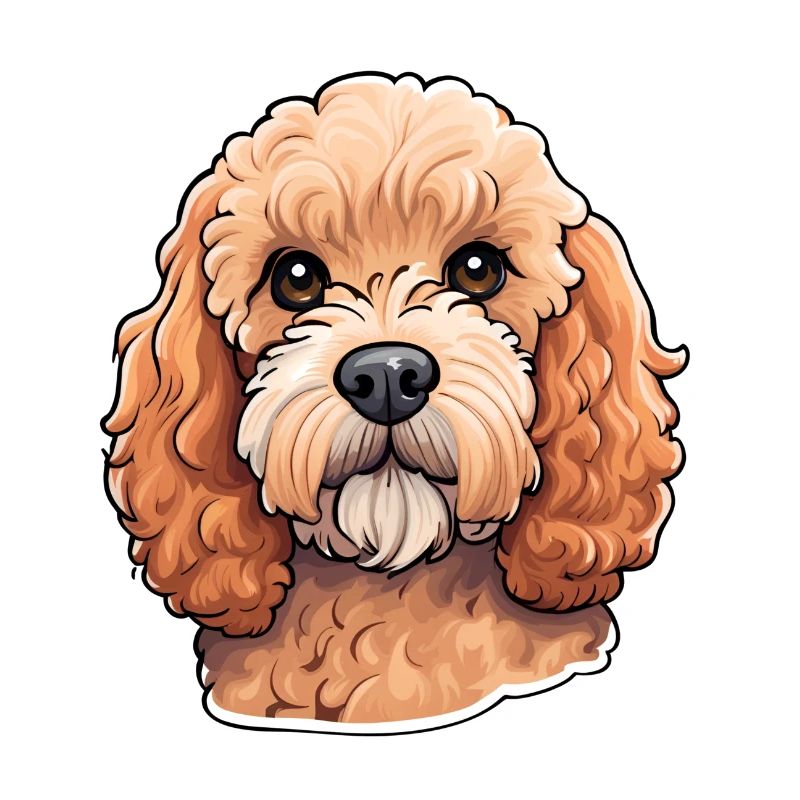 Portrait d’illustration cavapoo mignon