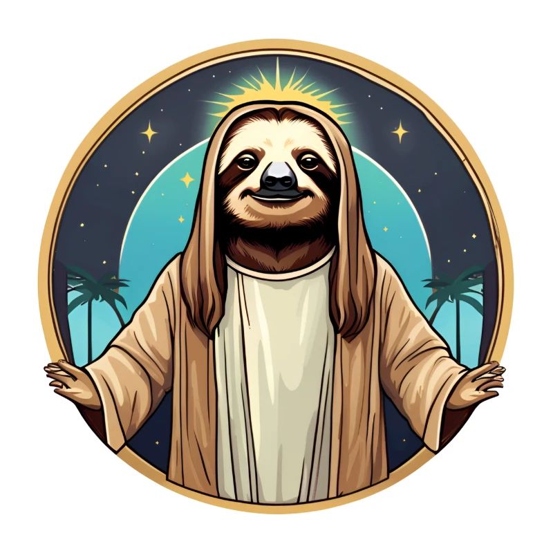 Funny Sloth Jesus