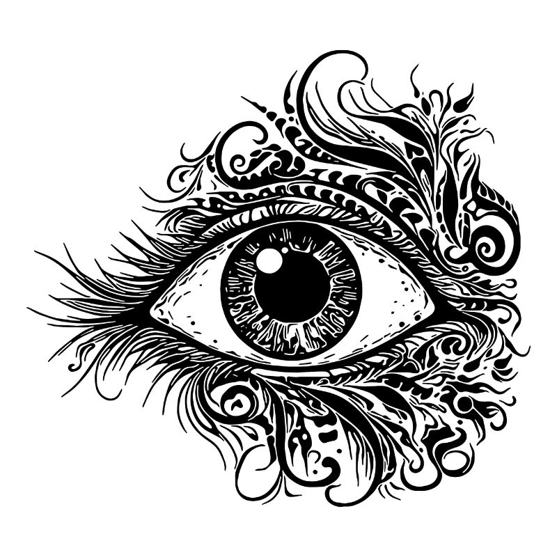 Kunstvolles Auge mit durchdringendem Blick