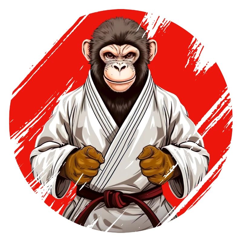 Karate Judo Affe Schimpanse Kampfsport