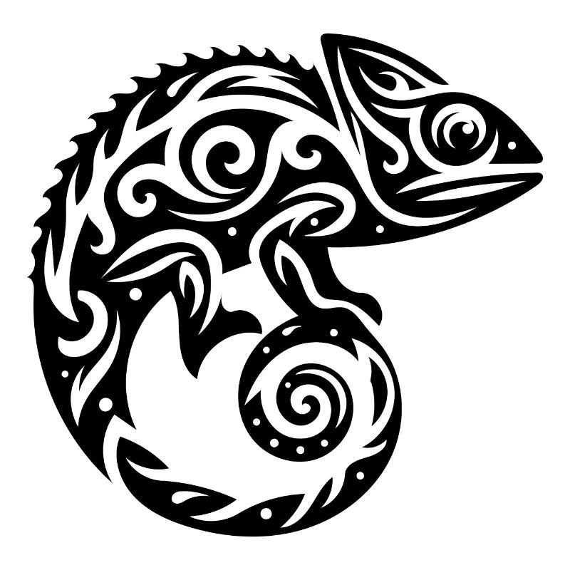 Scaly Creeper Disguise Chameleon Tattoo