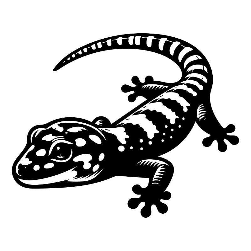 Gecko mignon dans le style de tatouage