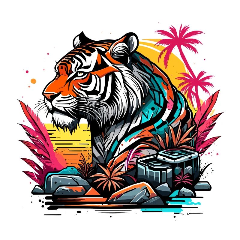 Tattoo / Tier / Kunst / cool / Comic / Tiger