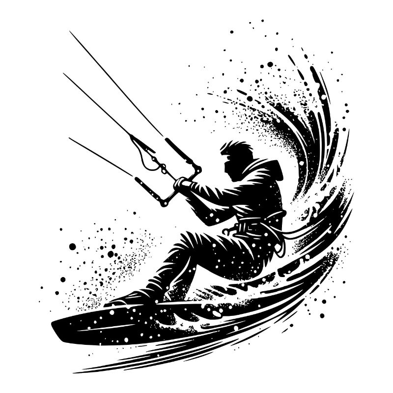Sport Kite Surfer Sans Kite Splash Eau de mer