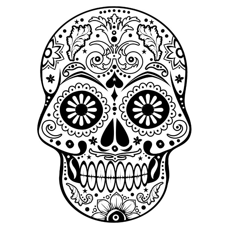 Gothic Ornaments Sugar Skull - black
