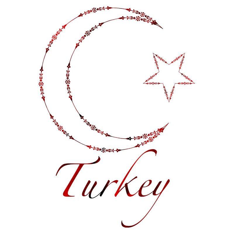 Turkish crescent and star