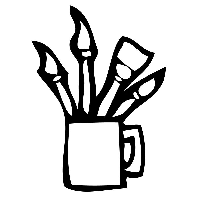 Eine Tasse voller Pinsel