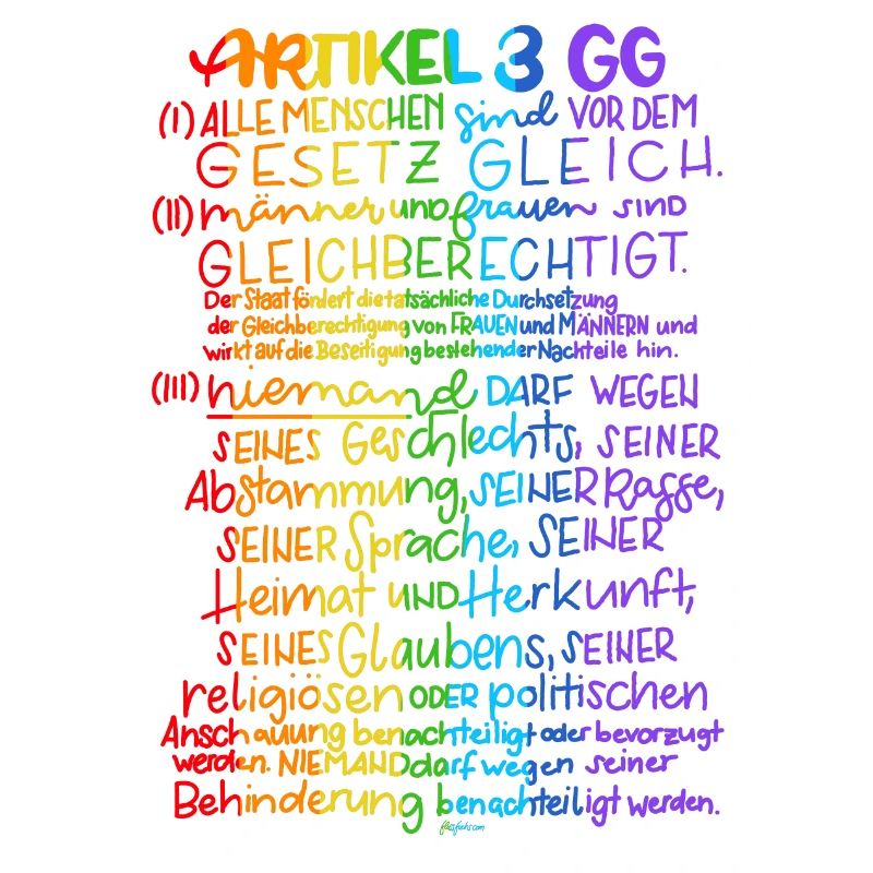 Grundgesetz Artikel 3 regenbogenfarben