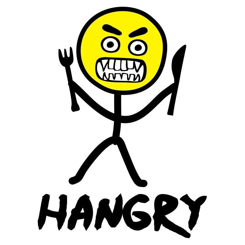 Hungriges Emoji Strichmännchen