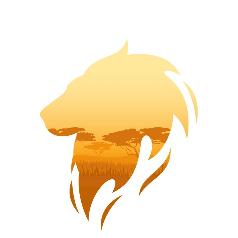 Lion et savane