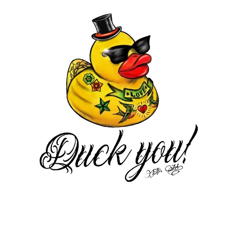 Old-school tattoo rubber duck