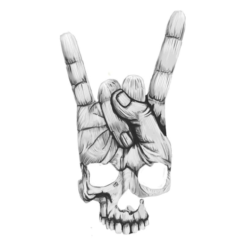 Rock On Hand-Skull