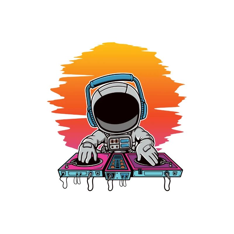 Astronaute, synthwave, Dj, musique, cadeau