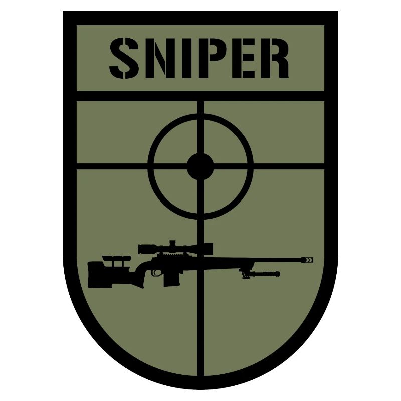 SNIPER badge, patch with sniper rifle.