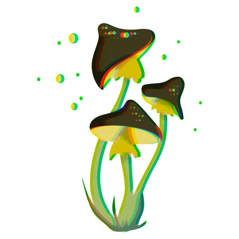 Drawing Mushroom Trippy Fluorescent 3D and Psychedelic