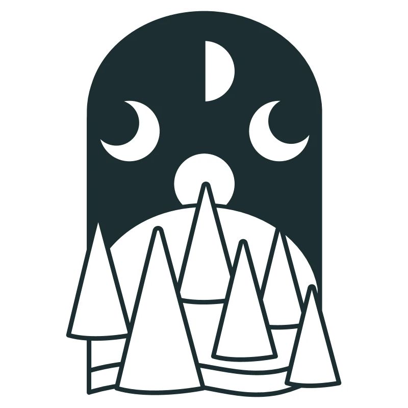 BOHO Phases de lune arc avec forêt