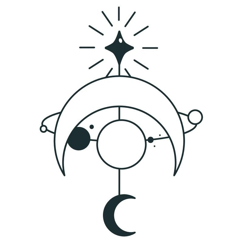 BOHO Star orbital with crescent moon