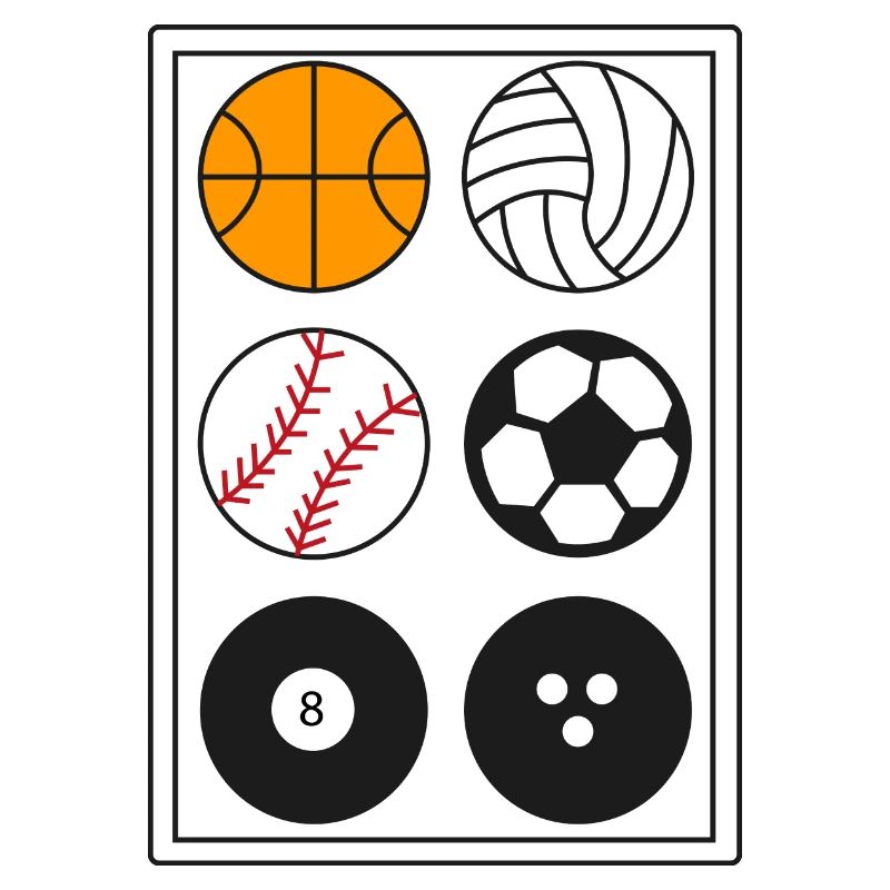 6 types de balles différents