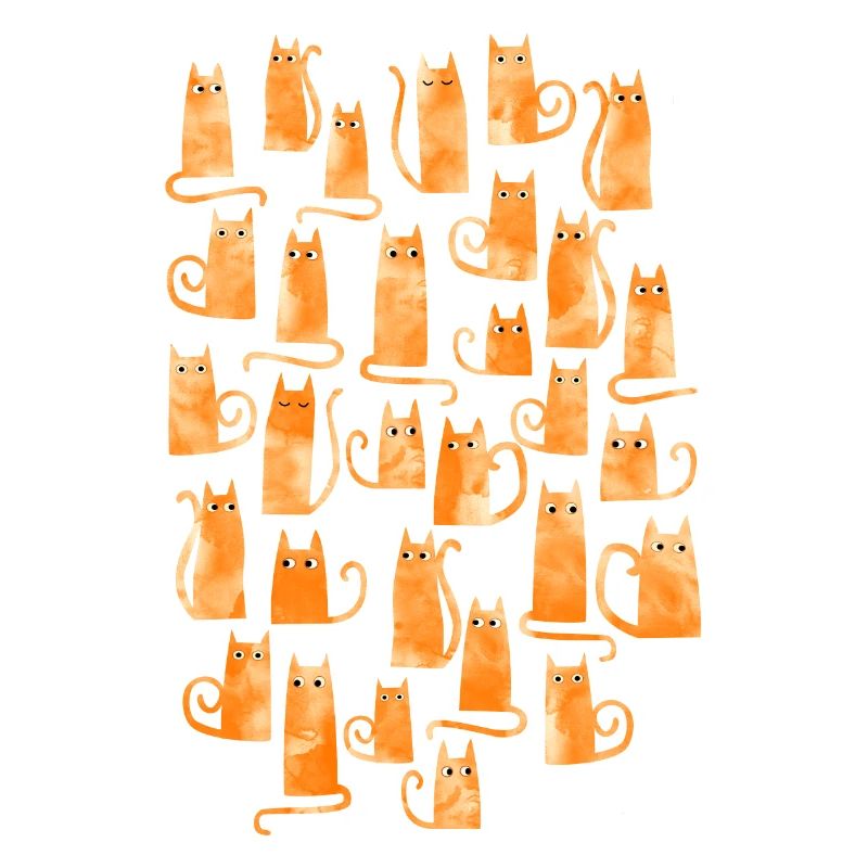 Aquarelle de chat au gingembre