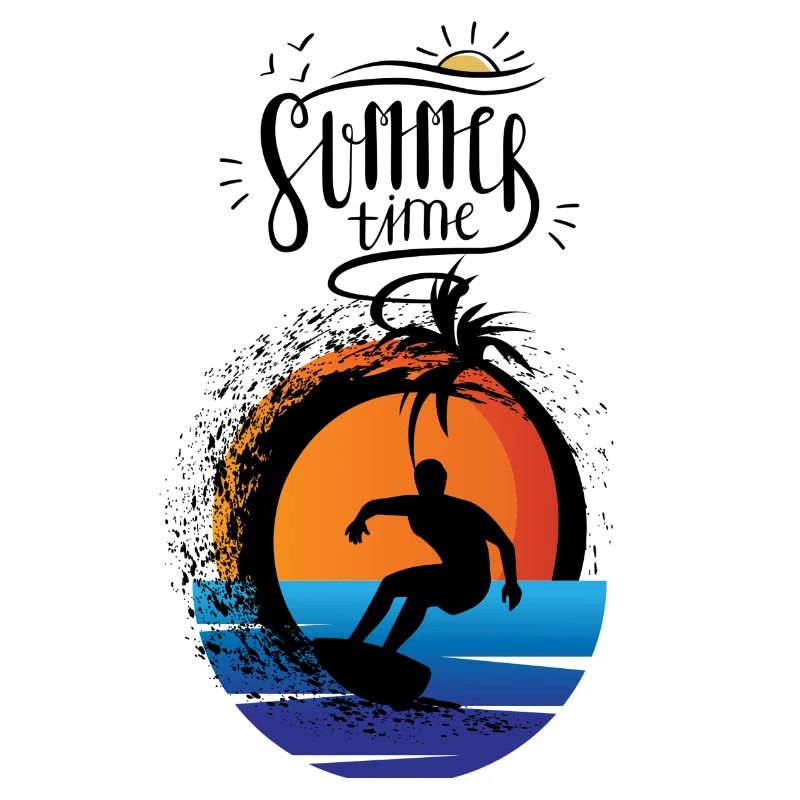 Planche de surf avec Sunset Red - Palmiers