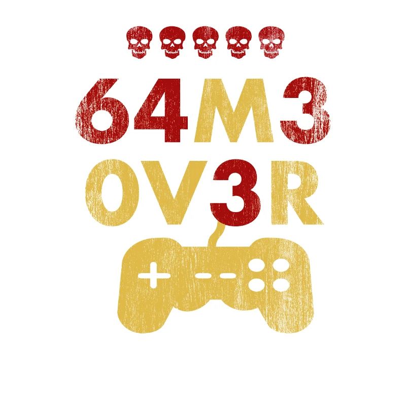 Game Over Leet Text mit Gamepad