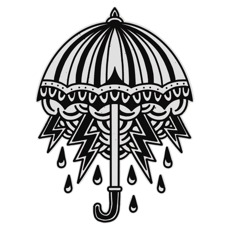 Parapluie de conception de tatouage old school