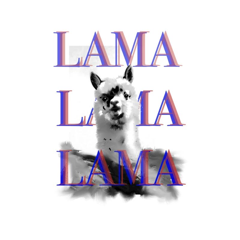 Lama dessin graphique stylé
