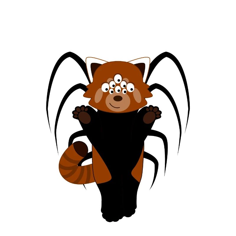 Red panda disguised as spider for Halloween