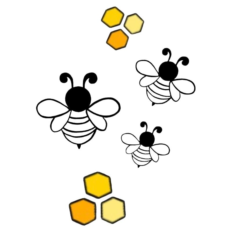 Bees with honeycomb