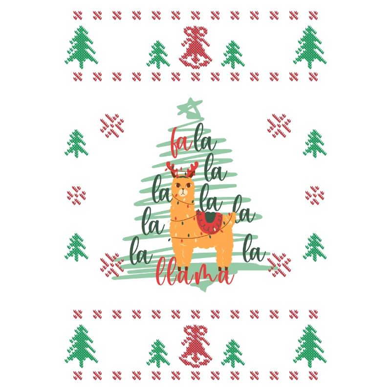 Lama de Noël pull moche animaux drôles