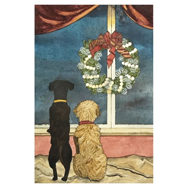 Vent Couronne Chiens Noël