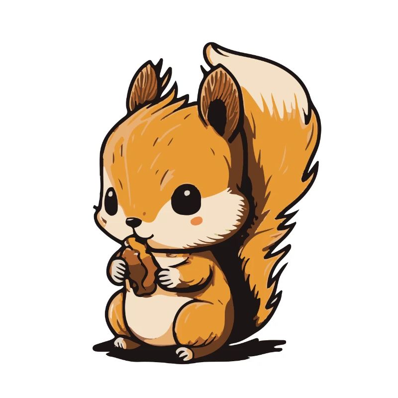 Eichhoernchen Squrirrel Comic Cute Kawaii 10