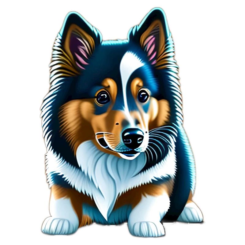 Couché Shetland Sheepdog Corgi Chiot