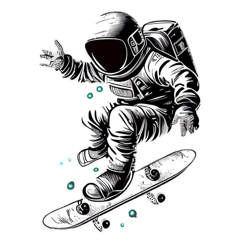 Patineur astronaute