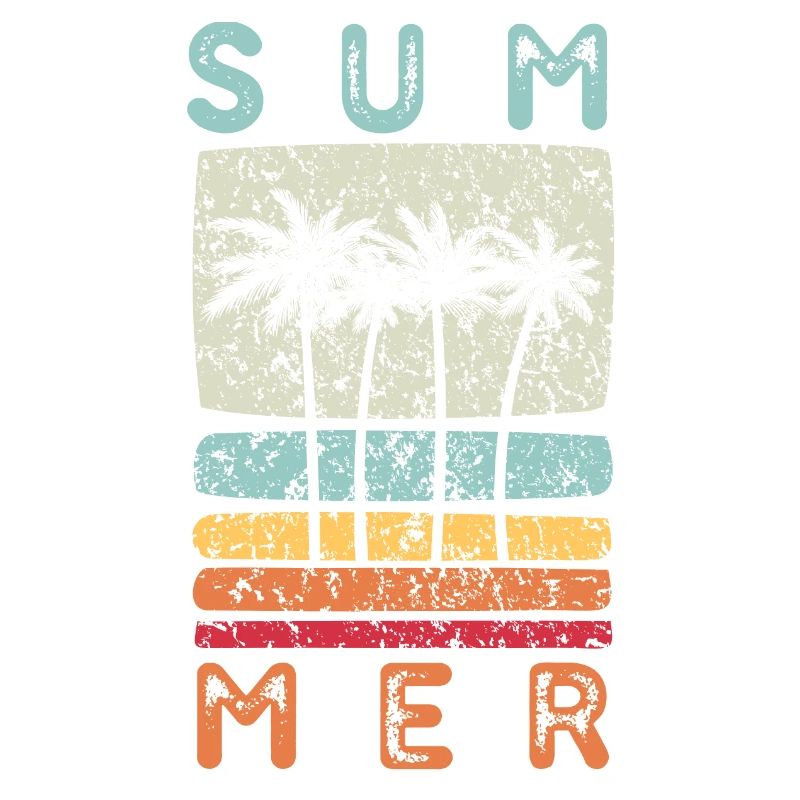 Retro summer palm tree