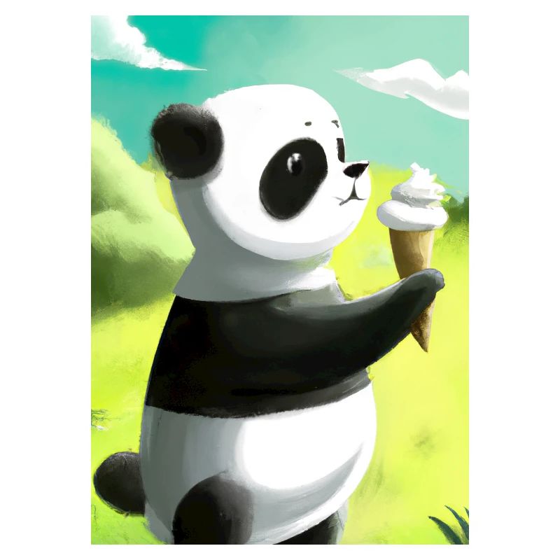 Panda mit Eiscreme
