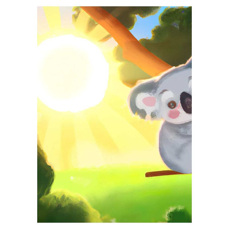 Ein Koala hängt an einem Baum