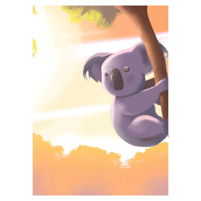 Ein Koala hängt an einem Baum