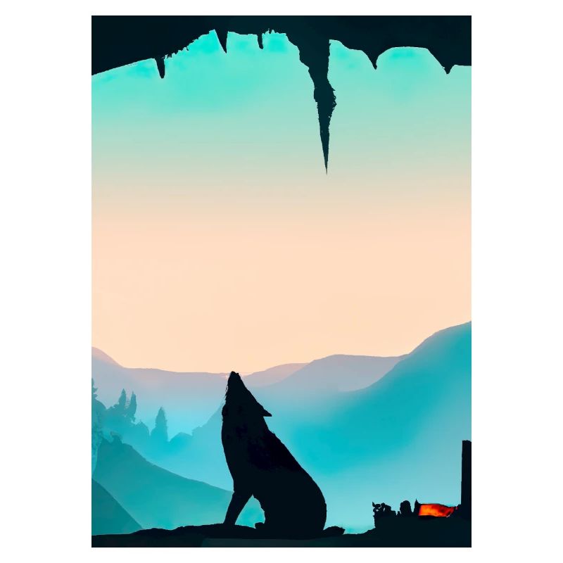 Wolf bei Nacht