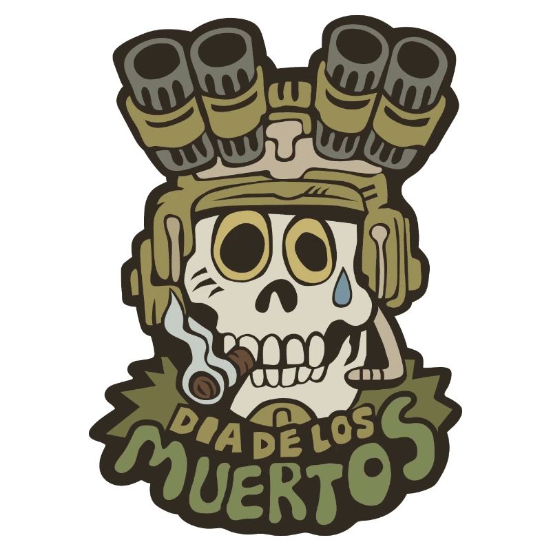 Dia De Los Muertos Special Forces Skull - forest