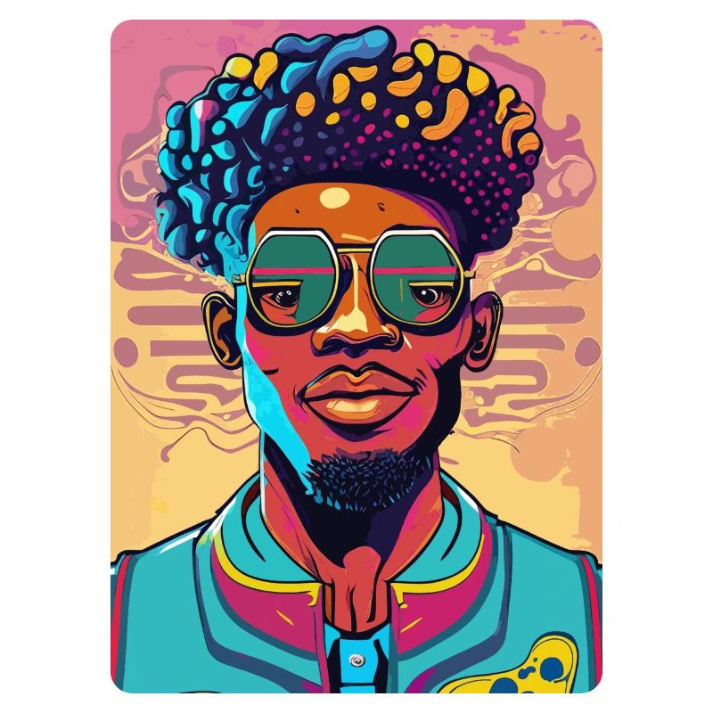 Cooler Afro-Mann mit Brille