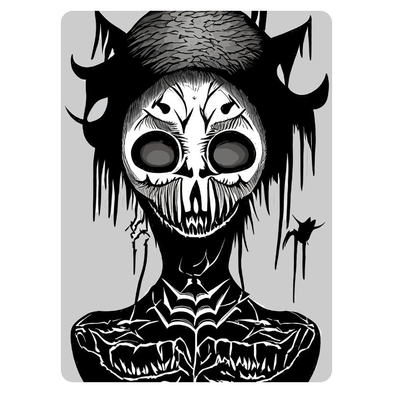 Visage masqué effrayant du crâne noir et blanc