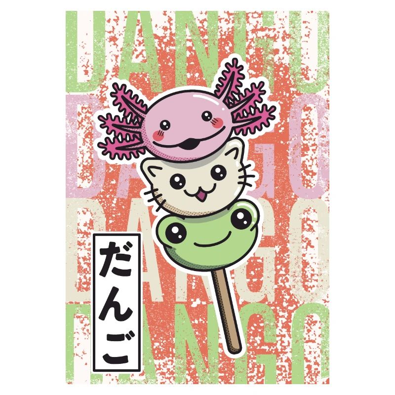 Dango Kawaii axolotl chat grenouille