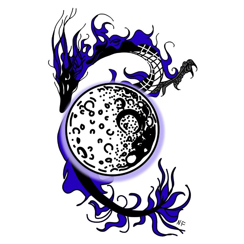 Drache mit Mond