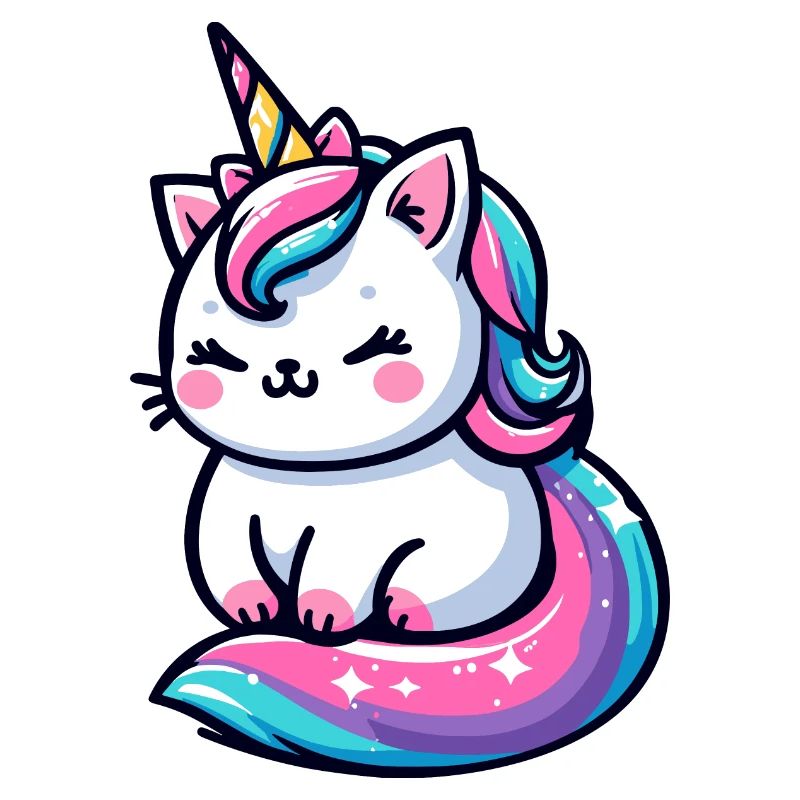 Mignon petit chat licorne